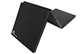 ProSource Tri-Fold Folding Thick Exercise Mat 6’x2’ with Carrying Handles for MMA, Gymnastics Core Workouts, Black