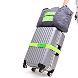 Kansoon Waterproof Foldable Storage Luggage Bag for Travel Camping, Sports Gear or Gym, Super Lightweight Large Capacity,Can Attach on the Handle of Suitcase (green)