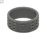 Qalo Men’s Perforated Silicone Ring, Smoke Grey, Size 9