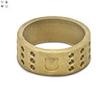 Qalo Men’s Perforated Silicone Ring, Gold, Size 10