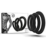 Kape Mens Erection Ring Set or Cock Ring for Extended Erection, Larger Girth Prolonged Fun & Delayed Ejaculation – 3 Different Dia Seamless Rings – Medical Grade Silicone – Cock rings