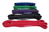WODFitters Stretch Resistance Pull Up Assist Band with eGuide, Set of All 5 Bands