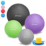 Trideer Kids Exercise Ball Flexible Classroom Seating Children’s Inflatable Balance Ball Desk Chair (Home & Classroom) (Silver, 45cm (Kids))