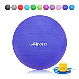 Exercise Ball – Pro Gym Quality 2000lbs Anti-Burst Birthing Ball, Ball Chair, Yoga Pilate Balance Ball with Pump, Extra Thick Static Strength Stability Ball (Indigo Blue (Matte surface), 75cm)