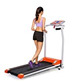 Garain S8400 Easy Assembly Folding Electric Treadmill Running Machine with LCD Computer Displays [US STOCK] (Orange)