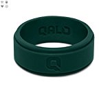 Qalo Men’s Step Edge Silicone Ring, Jade Green, Size 12