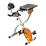 SereneLife Exercise Bike – Upright Stationary Foldable Bicycle Pedal Trainer Fitness Machine Equipment w/ Laptop Tray for Workout, Weight Loss, Fitness & Health at Home & Office(SLXB2)