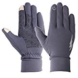 Unisex Touch Screen Gloves – Winter Warm Thermal Gloves Outdoors Gloves Cycling Gloves Running Gloves Cold Weather Gloves Texting Gloves Driving Gloves for Men and Women (Gray, L)