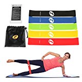 Toplus Set of 5 Loops Exercise Resistance Bands for Home Workout, Pilates, Yoga, Rehab, Physical Therapy with Carry Bag and Instructional Booklet