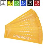 Synergee 10 Pack Mini Band Resistance Loop Exercise Bands Yellow Light Resistance