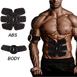 [New Version 2017] Abdominal Toning Belt, Waist Trimmer Belt, ABS Toner Body Muscle Trainer, Abs Fit Training, Unisex Fitness Training Gear, Home Fitness Training Gear (machine&pad)