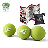 RitFit Peanut Massage Lacrosse Ball for Myofascial Release, Trigger Point Therapy, Muscle Knots, and Yoga Therapy. Bonus Single Massage Ball (Green/Green)