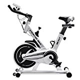 NexHT Fitness Exercise Cycle Bike (89104A) Indoor Spin Workout Cycling Bike w/LCD Monitor& Heart Pulse Sensors,Max User Weight:280lbs,Full Adjustable Health Sport Trainer Stationary Bicycle -White