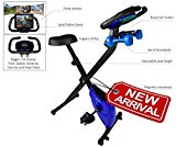 Kleta Bikes Cross Trainer Folding Magnetic Exercise Bike with Dumbbells