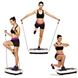 (US STOCK)Body Fitness Vibration Platform Workout Trainer Machine,Home Office Trainer Full Body Exercise Vibration Machine With Remote Control & Balance Straps USB Speaker (Normal White)