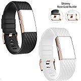 For Fitbit Charge 2 Bands,DB rose gold clasp replacement bands for Fitbit Charge 2 limit edition, DB sliver buckle wristband accessory for Fit bit Charge 2 bands (Lavender,Black,Purple,Grey)