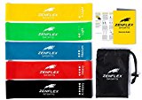 Zenflex Exercise Resistance Loop Bands- Set of 5, with Carrying Bag, Great for Physical Therapy, Yoga, Muscle Sculpting and Toning (12″ Long, 2.5″ Wide, 5 Resistance Levels, 100% Natural Latex)