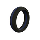Qalo Women’s Blue Line Silicone Ring, Blue Line, Size 5
