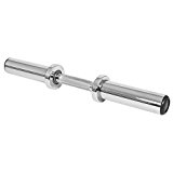 Gorilla Sports Olympic Dumbbell Bar with Spring Collars Included, Diameter 2 Inches, Maximum Load 300 lbs, chromed