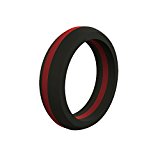 Qalo Women’s Red Line Silicone Ring, Red Line, Size 7