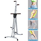 2-in-1 Folding Vertical Climber, Fitness Step Machines Exercise Bike for Body Trainer in Gym Home Office [US Stock] (Silver)