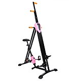 Vertical Climber Exercise Climbing Machine Folding Step Climber Cardio Stair Step (pink)