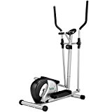 Finether Compact Magnetic Elliptical Trainer, Exercise Bike with Hand Pulse, Display Monitor, 8 Resistance Levels and Transport Wheels for Home, Gym and Office, 265 lbs/120 kg Load Capacity, Black