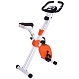 Goplus Magnetic Resistance Upright Bike Flywheel Bike Cardio Fitness Bicycle Equipment (Orange)