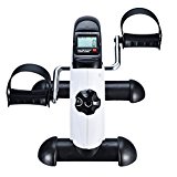 EXEFIT Exercise Bike Pedal Exerciser Stationary Peddler Cycle Under Desk in Home or Office for Foot and Hand Exercise with Digital LCD Monitor