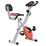 Harvil Foldable Magnetic Exercise Bike with 10-Level Adjustable Magnetic Resistance and Pulse Rate Sensors – Peach