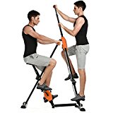 Jaketen Vertical Climber Machine Folding Stepper Exercise Machine for Home Gym Fitness Workout – 2 In 1 Climber and Exercise Bike – Adjustable Height (Orange)