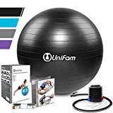 Exercise Yoga Stability Ball Chair with Hand Pump Use For CrossFit, Yoga, Balance & Core Strength Training, Non-Slip & Anti-Burst Extra Thick Fitness Ball(Black&65CM)