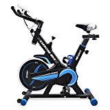 NexHT Fitness Exercise Cycle Bike (89103A) Indoor Spin Workout Cycling Bike w/LCD Monitor& Heart Pulse Sensors,Max User Weight:280lbs,Full Adjustable Health Sport Trainer Stationary Bicycle -Blue