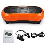 Reliancer Full Body Fitness Vibration Platform Crazy Fit Plate Massage Slim Workout Trainer Body Shape Exercise Machine w/Remote Control & Balance Straps (Orange)