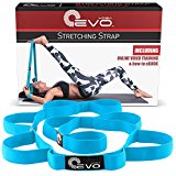 Yoga EVO Stretching Strap for Physical Therapy, Exercise Poster for Men and Women Blue