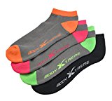 Body Xtreme Fitness 4 Pack, Low Cut Running & Athletic Performance Socks, Comfortable Toe Closure, Machine Washable, No Show, Mens/Ladies Workout (S)