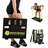 BodyBoss Home Gym 2.0 – Full Portable Gym Home Workout Package + Set Of Resistance Bands – Collapsible Resistance Bar, Handles – Full Body Workouts For Home, Travel or Outside