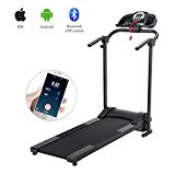 ZELUS Folding Treadmill Electric Motorized Running Machine Home Gym w/ APP, Cup Holder & MP3 Player