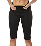 women’s thermo shaper capris slimming pents neoprene weight loss sweat sauna pants yoga running leggings-XS
