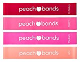 Peach Bands | Premium Matte Resistance Loop Bands | Pink Set of 4 with Carrying Bag | Exercise Bands for Leg and Glute Activation | Strength, Resistance, and Mobility Training