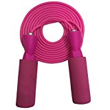 YZL Adjustable Jump Rope with Carrying Pouch by Fitness Factor | Ergonomic, Durable, and Easy to Adjust | Premium Jump Rope for Men, Women, and Children of All Heights and Skill Levels (Pink Red)
