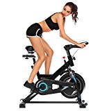 Foldable Exercise Bike,Magnetic Cycling Trainer Spin Upright Bike with Seat Cushion Fitness Equipment and LCD Screen [US Stock]