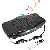 Ancheer USB Speaker Fitness Message Vibration Plate Whole Full Body Shaped Workout Exercise Platform Machine with Remote Control & Two Resistance Bands