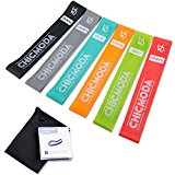 Exercise Resistance Loop Bands Set of 6, CHICMODA 100% Premium Natural Latex Workout Bands Fitness Equipment with Carry Bag for Legs Butt Arms Yoga Pilates Physical Therapy – 12″ inch