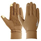 Unisex Touch Screen Gloves – Winter Warm Thermal Gloves Outdoors Gloves Cycling Gloves Running Gloves Cold Weather Gloves Texting Gloves Driving Gloves for Men and Women (Caramel, S)