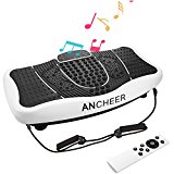 Ancheer USB Speaker Fitness Message Vibration Plate Whole Full Body Shaped Workout Exercise Platform Machine with Remote Control & Two Resistance Bands