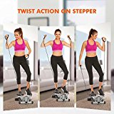 Fashine Health &Fitness Mini Twister Stepper 2 in 1 Air Climber Folding Stair Cardio Exercise Step Machine w/ Resistance Band