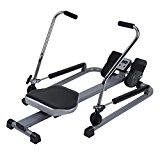 Homgrace Body Glider Rowing Machine, 250 lb Weight Capacity and LCD Monitor Home Gym Training Exercise Equipment (black & white)