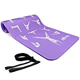 Yes4All Premium NBR Exercise Yoga Mat Printed Design – Foam Yoga Mat High Density 1/2 inch Extra Thick – Thick Yoga Mat with Carrying Strap (Maestro Purple)