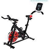 Hindom 2 IN 1 Vertical Climber Magnetic Exercise Bike Body Trainer Fitness Machine Gym Cycle for Home,Office(US STOCK) (Black+Red)